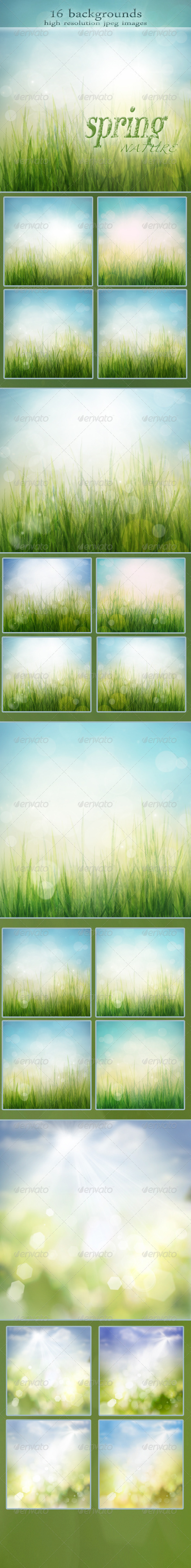 Nature Spring Backgrounds with Bokeh Effect vol.2 - Backgrounds Graphics