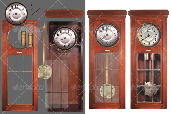Antique pendulum clock 2 - Home & Office Isolated Objects