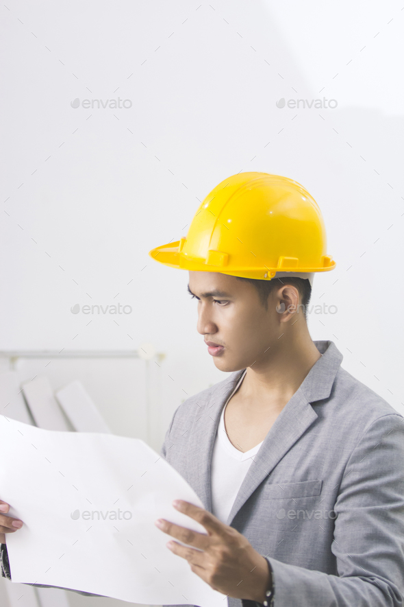 Asian male site contractor
