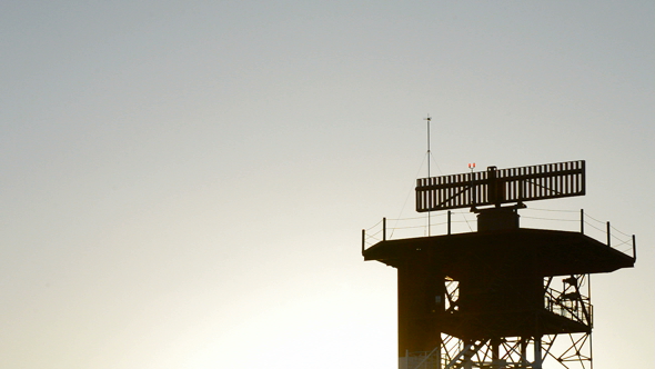 Radar in Tower Gyrating at Sunset alt