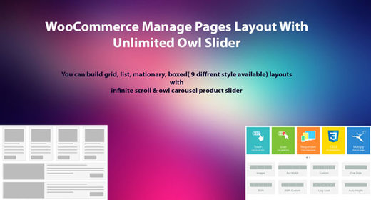 WooCommerce Manage Pages Layout With Unlimited Owl Slider