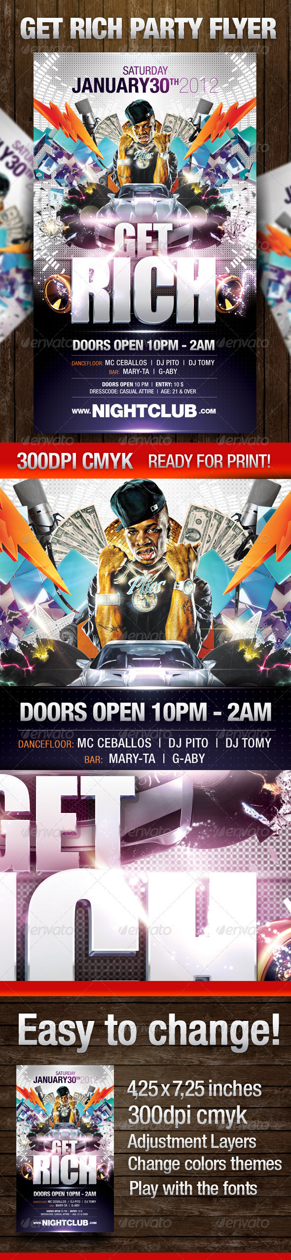 Get Rich Party Flyer - Clubs & Parties Events