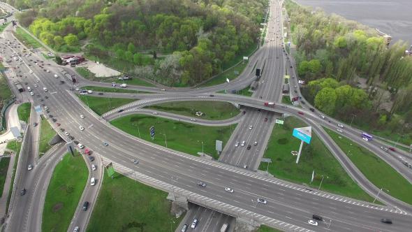 Aerial View Of Traffic On The Road