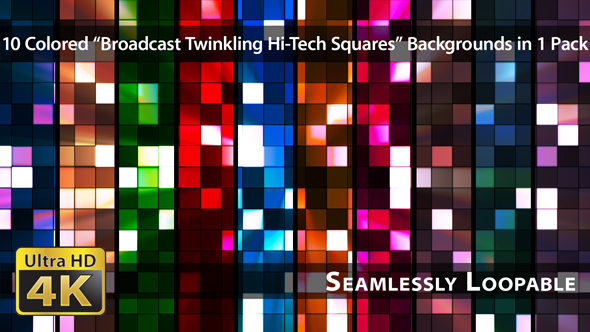 Broadcast Twinkling Hi-Tech Squares - Pack 01
