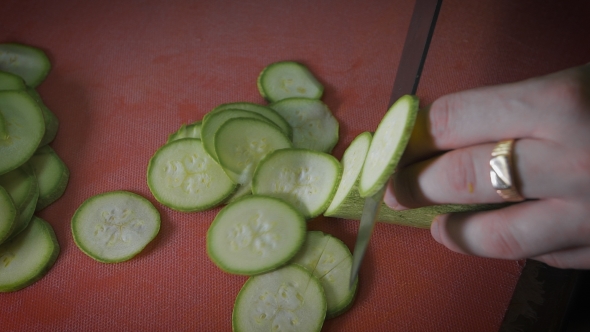 Preparing a Meal, Chopping Zucchini alt