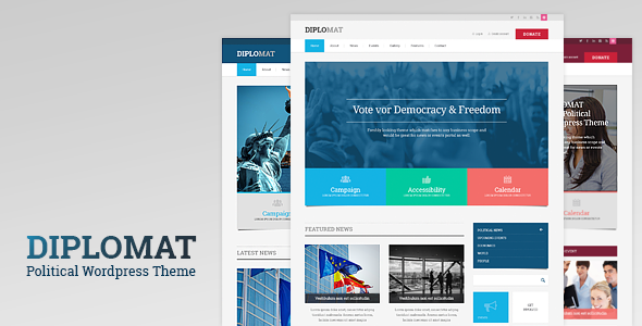 Diplomat | Political Campaign, Party, Blog Responsive WordPress Theme - Political Nonprofit