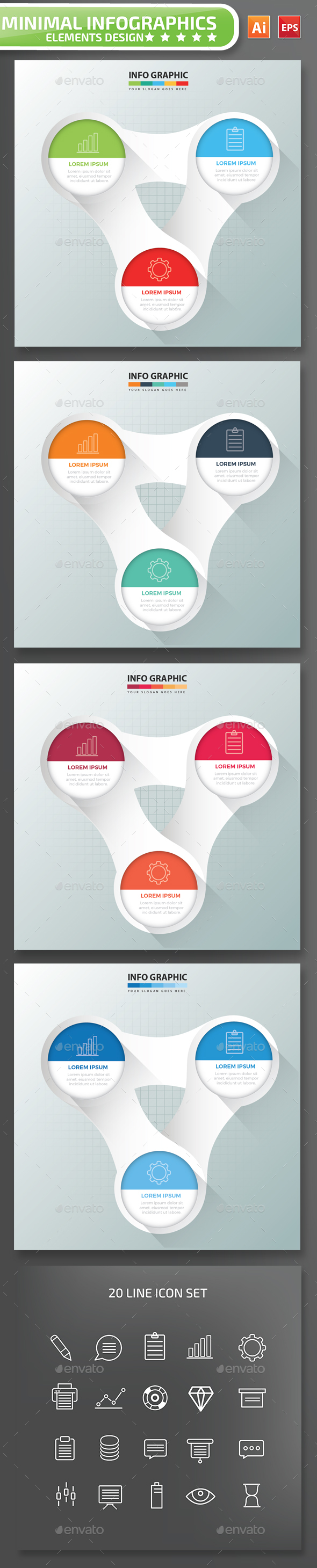 Minimal 3 step infographic Design