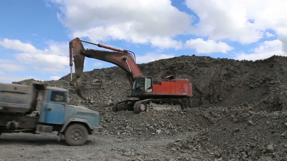 The Excavator At The Mine