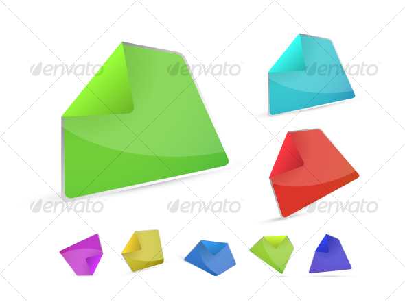 Collection of color stickers - Objects Vectors