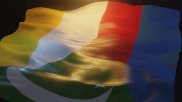 Comoros Flag Low Angle View