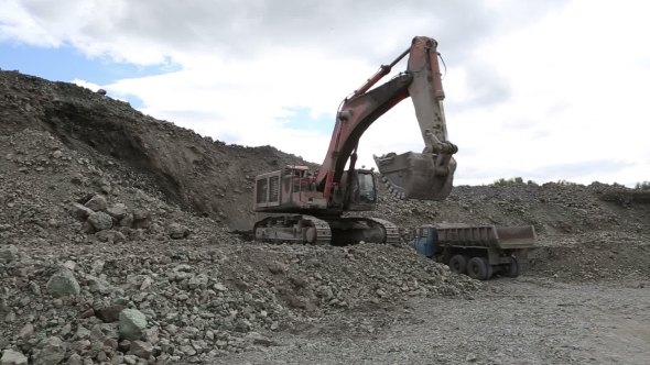 The Excavator At The Mine