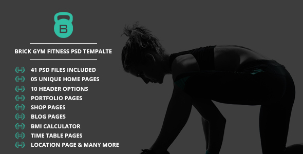 BrickFitness PSD Template - ThemeForest 13247564