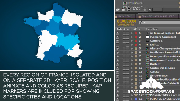 France Map Kit - VideoHive 15927401