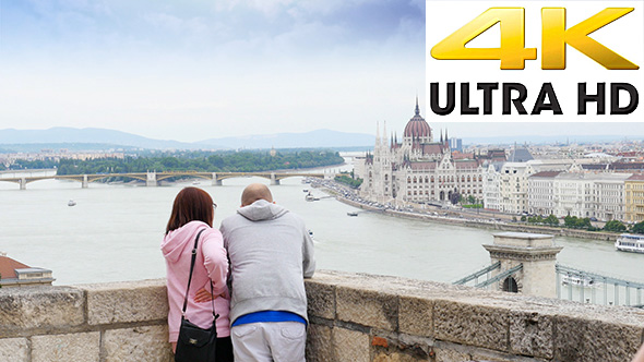 Couple Enjoy With Budapest River View, Hungary