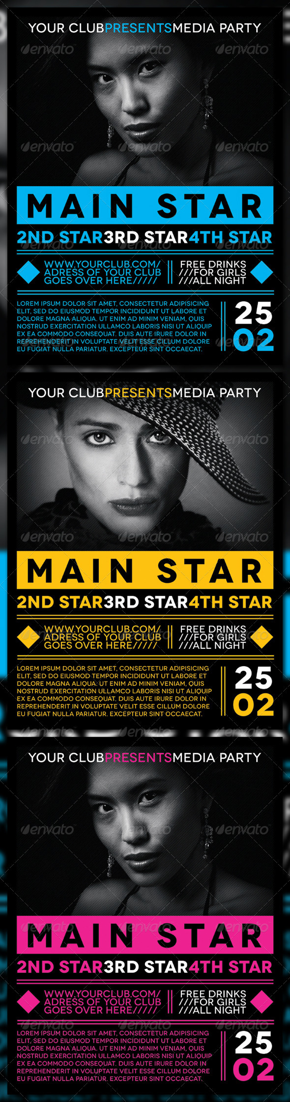 CMYK Poster - Clubs & Parties Events