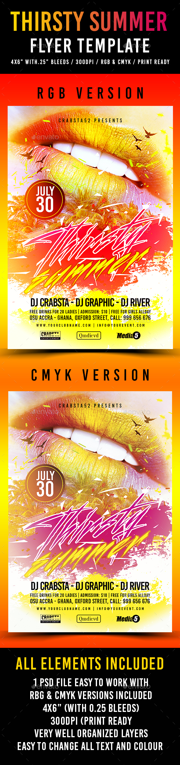 Thirsty Summer Flyer Template - Flyers Print Templates