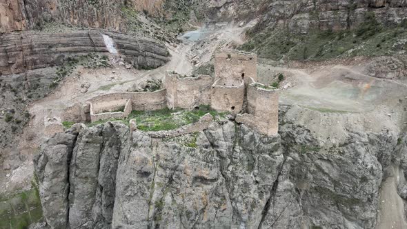 aerial ancient castle rocks alt