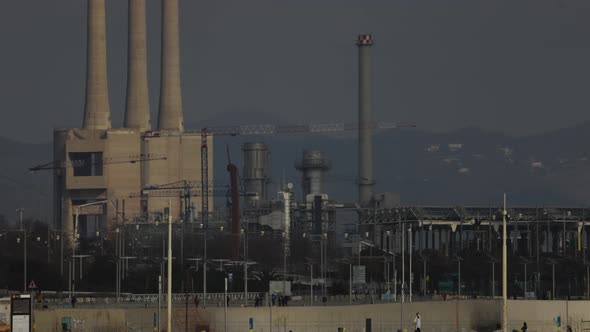Barcelona Coastline with Power Station in Background alt