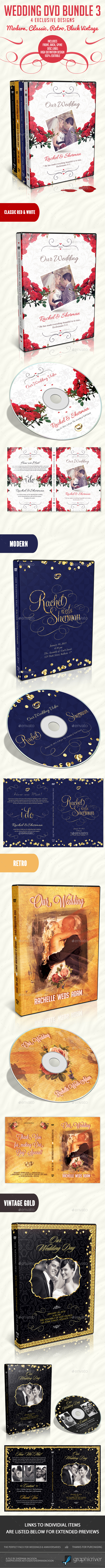 Wedding DVD Bundle 3 - CD & DVD Artwork Print Templates