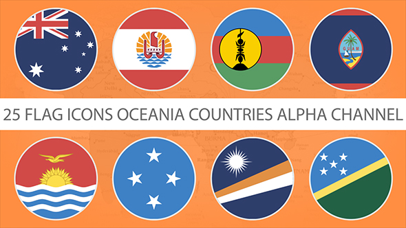 Flat Flag Icons Oceania Countries
