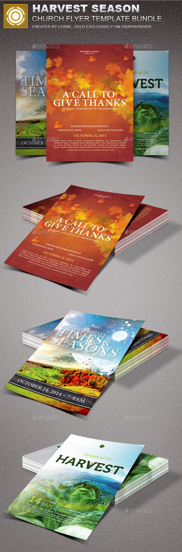Harvest Season Church Flyer Template Bundle - Church Flyers