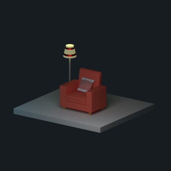Low Poly Chair - 3Docean 15938706