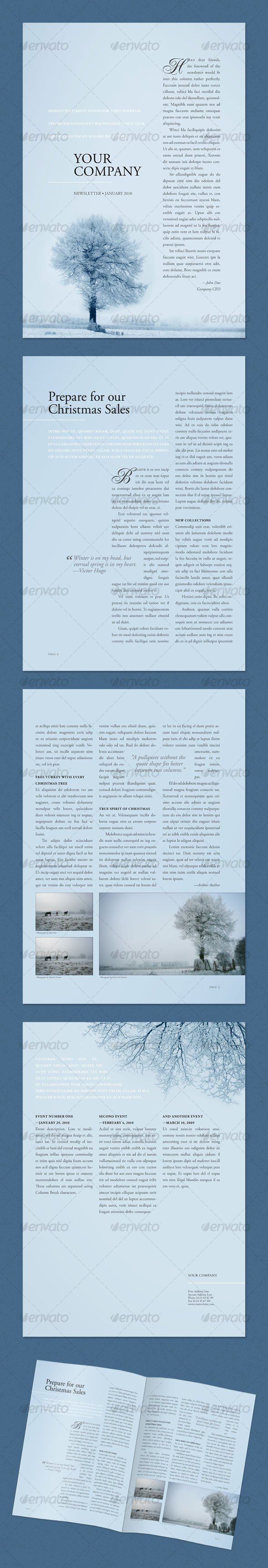 Newsletter Winter Tree (4 pages) - Newsletters Print Templates