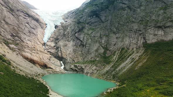 Briksdalsbreen glacier arm of Jostedalsbreen, Briksdalsbre, Norway alt