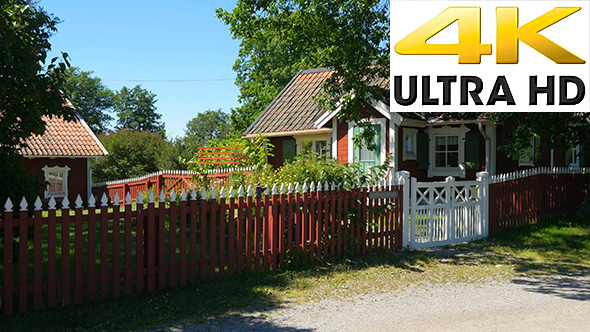 Houses of Scandinavian Village near Stockholm, Sweeden