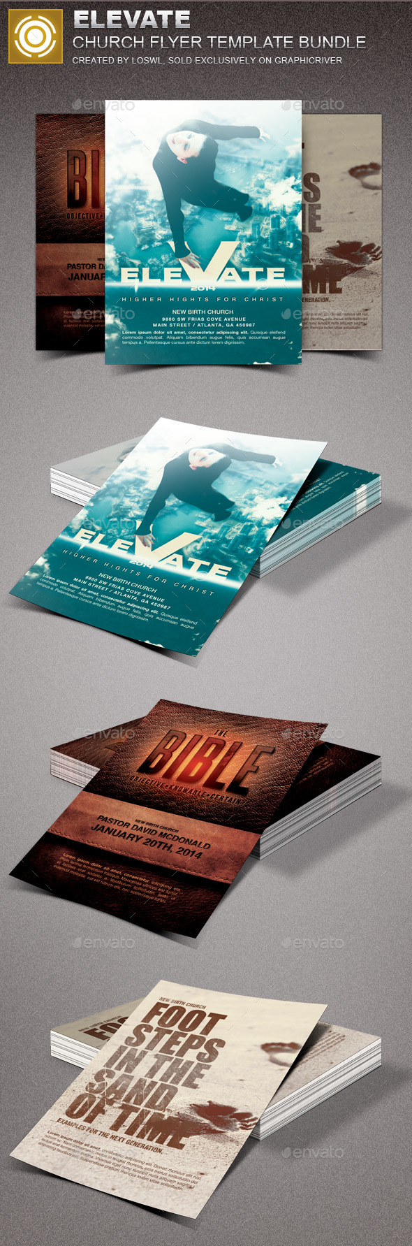 Elevate Church Marketing Flyer Template Bundle - Church Flyers