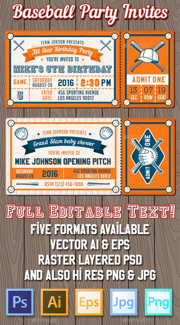baseball invites