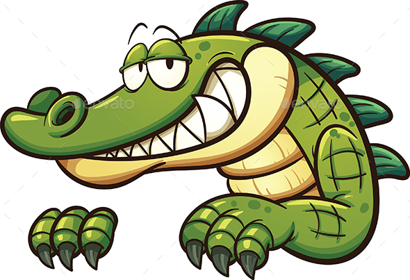 angry crocodile cartoon