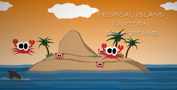 Tropical Island Cartoon Background alt