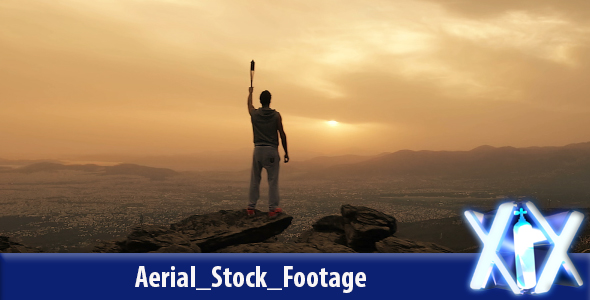 Man With Burning Flaming Torch At Sunset alt