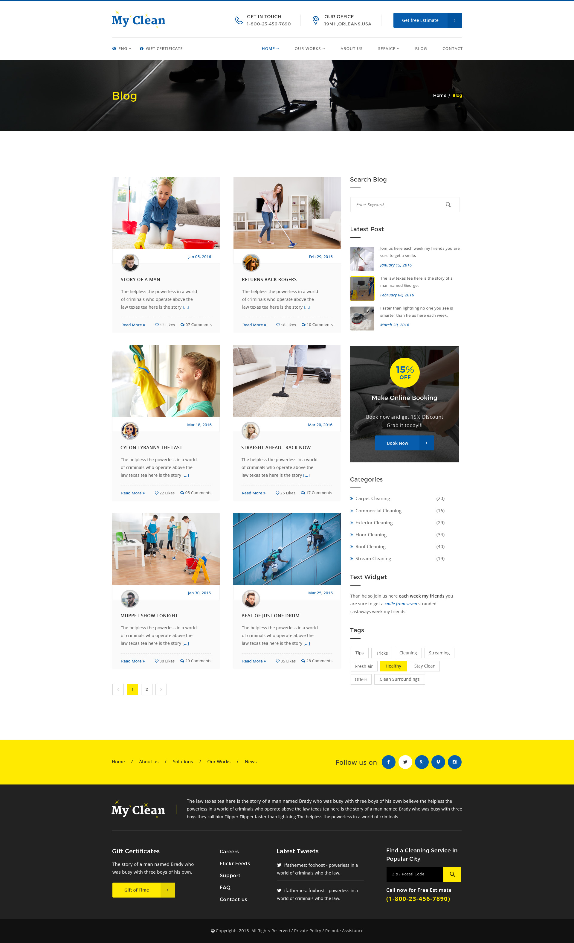MyClean Cleaning Company PSD Template By VictorThemesNX ThemeForest