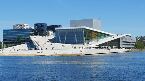 People at Oslo Opera House, Norway