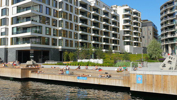 People Swimming Scandinavian Waters in Oslo, Norway