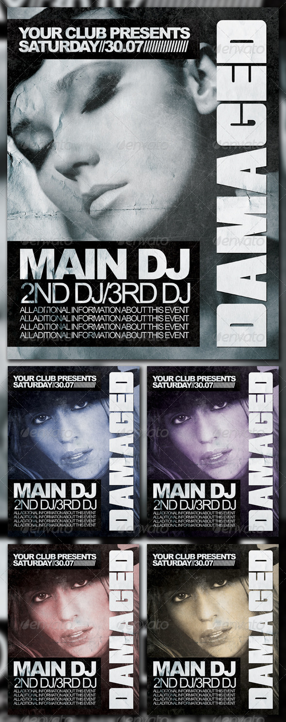 Damaged Poster - Clubs & Parties Events