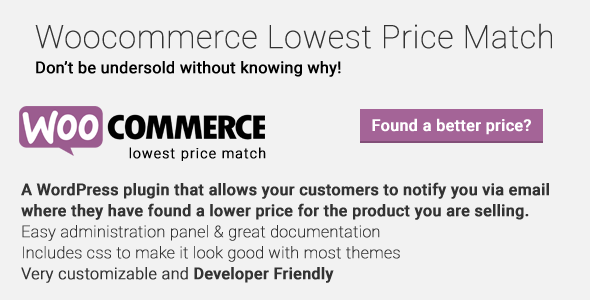 Woocommerce Lowest Price Match