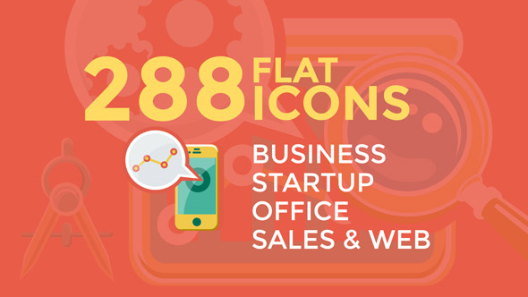 Business & Startup Flat Icons Video Displays template preview