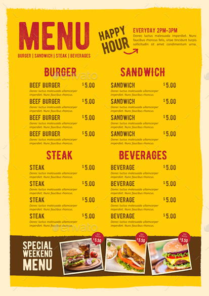 Fast Food Menu by monggokerso | GraphicRiver