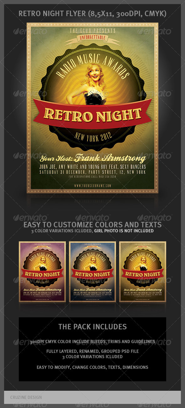 Retro Night Flyer - Clubs & Parties Events