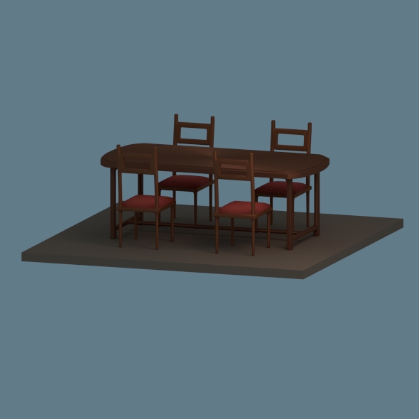 Low Poly Dining - 3Docean 15999455