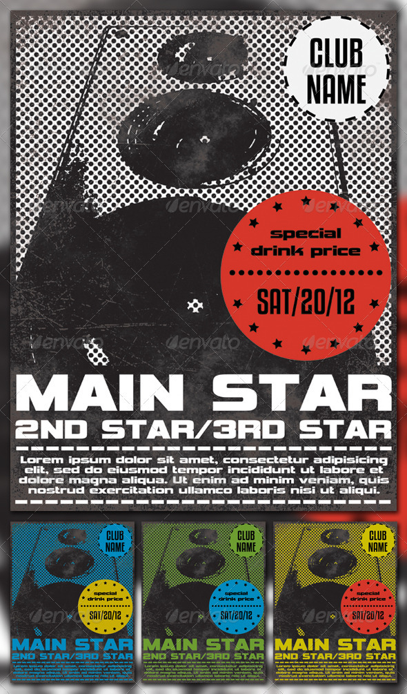 Comic Style Poster - Clubs & Parties Events