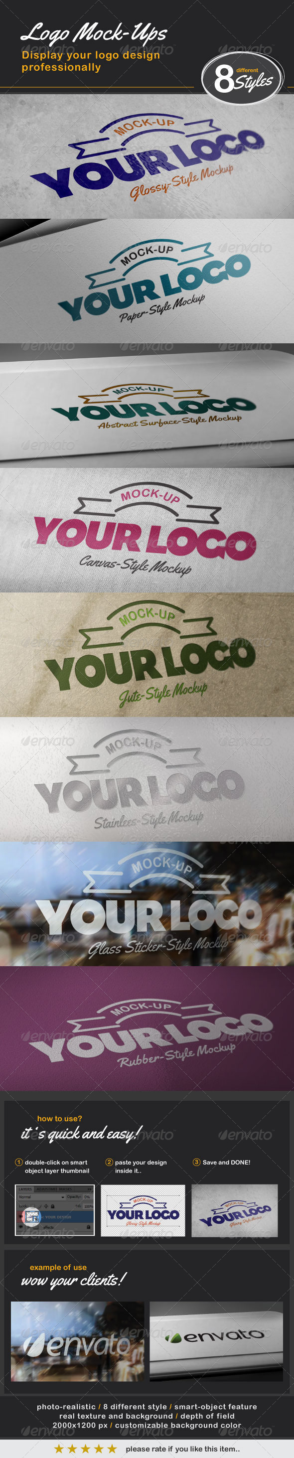 8 Photo-Realistic Logo Mock-ups