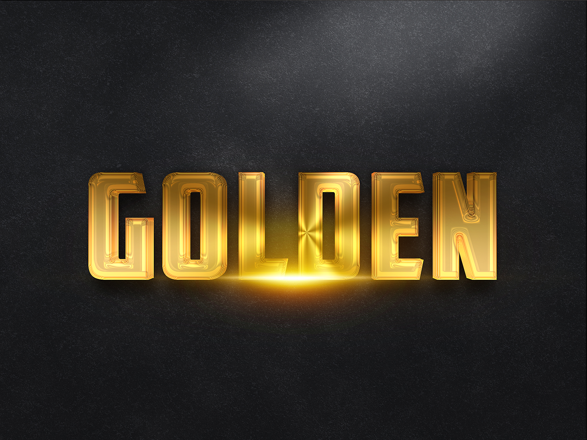 3D Black and Gold Text and Logo Mockup