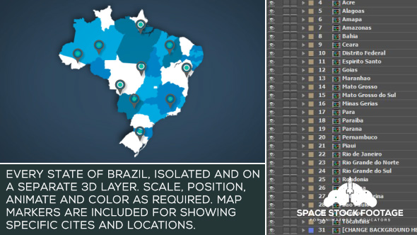Brazil Map Kit - VideoHive 16028783