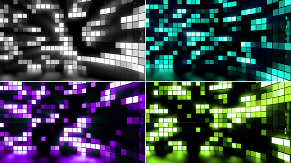 Neon Tiles Stage Light - Flickering Light Beat Pulse