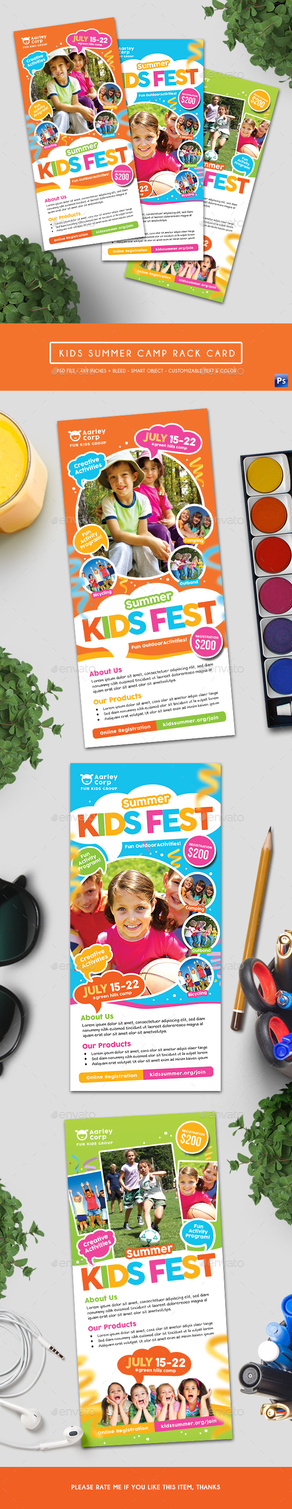 Kids Summer Camp Rack Card