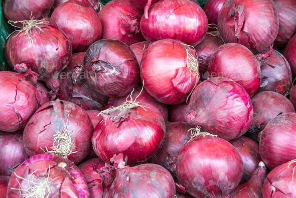 Background of red spanish onions Stock Photo by elxeneize | PhotoDune
